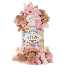 Пряжа Alize Puffy Color 100г 9м (100% микрополиэстер) (6046 секционный) 5 мотков