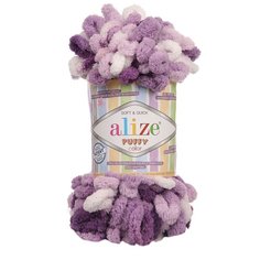 Пряжа Alize Puffy Color 100г 9м (100% микрополиэстер) (5923 секционный), 5 мотков