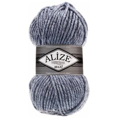 Пряжа ALIZE Superlana maxi 100гр. 100м. (75% акрил, 25%шерсть) ТУ (806 синий жаспе) 5 шт