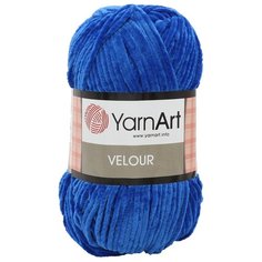 Пряжа YarnArt Velour 100г 170м (100% микрополиэстер) (857 синий) 5 мотков