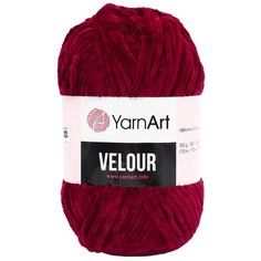 Пряжа YarnArt Velour 100г 170м (100% микрополиэстер) (847 бордовый) 5 мотков