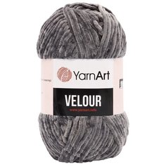 Пряжа YarnArt Velour 100г 170м (100% микрополиэстер) (858 серый) 5 мотков