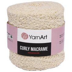 Пряжа YarnArt Curly Macrame 500гр 195м (60% хлопок, 40% вискоза и полиэстер) (752 кремовый) 2 шт