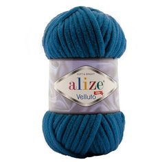 Пряжа Alize Velluto 100гр. 68м. (100% микрополиэстер) (646 петроль) 5 шт