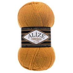 Пряжа ALIZE Superlana klasik (однотонная) 100гр. 280м. (75% акрил, 25%шерсть) ТУ (02 желтый) 5 шт