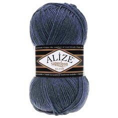 Пряжа ALIZE Superlana klasik (однотонная) 100гр. 280м. (75% акрил, 25%шерсть) ТУ (203 джинс меланж) 5 шт