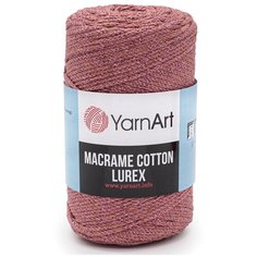Пряжа YarnArt Macrame cotton Lurex 250гр 205м (75% хлопок, 13% полиэстер, 12% металлик) (743 темно-розовый) 4 шт