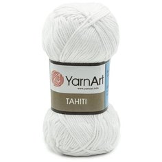 Пряжа YarnArt Tahiti 50гр 140м (50% бамбук, 50% хлопок) (210 белоснежный) 8 мотков