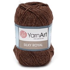 Пряжа YarnArt Silky Royal 50гр 140м (35% шелковая вискоза, 65% шерсть мериноса) (436 шоколад) 5 шт