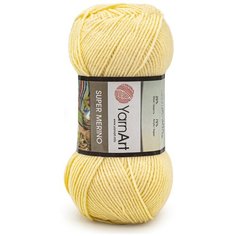Пряжа YarnArt Super Merino 100гр 300м (25% шерсть, 75% акрил) (256 молочный) 5 шт