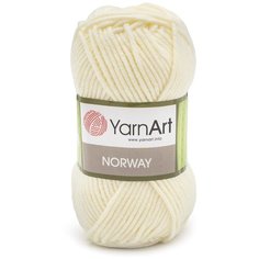 Пряжа YarnArt Norway 100гр 105м (100% акрил) (851 молочный) 5 шт