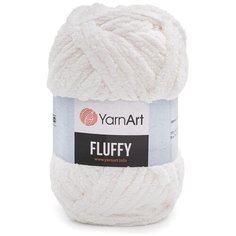Пряжа YarnArt Fluffy 150гр 70м (100% микрополиэстер) (710 белый) 3 шт