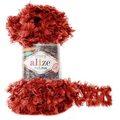 Пряжа Alize Puffy Fur 100гр. 6м. (100% полиэстер) (6118 секционный) 5 мотков