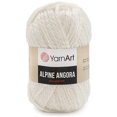Пряжа YarnArt Alpine Angora 150гр 150м (20% шерсть, 80% акрил) (330 белый) 3 шт