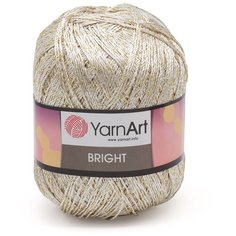 Пряжа YarnArt Bright 90гр 340м (80% полиамид, 20% металлик) (101 белый/золото) 6 шт