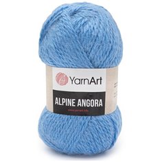 Пряжа YarnArt Alpine Angora 150гр 150м (20% шерсть, 80% акрил) (337 голубой) 3 шт
