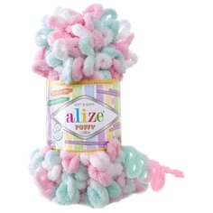 Пряжа Alize Puffy Color 100г 9м (100% микрополиэстер) (6052 секционный) 5 мотков