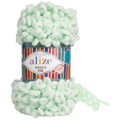 Пряжа Alize Puffy Fine 100г 14м (100% микрополиэстер) (464 мята) 5 мотков