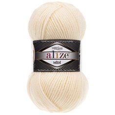 Пряжа ALIZE SUPERLANA MIDI 100гр. 170м (25% Шерсть - 75% Aкрил) (1 светло-молочный) 5 шт