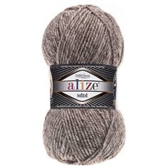 Пряжа ALIZE SUPERLANA MIDI 100гр. 170м (25% Шерсть - 75% Aкрил) (803 молочно-коричневый жаспе) 5 шт