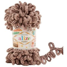 Пряжа Alize Puffy 100г 9м (100% микрополиэстер) (673 бежевый Голубь) 5 мотков