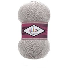 Пряжа ALIZE SUPERLANA MIDI 100гр. 170м (25% Шерсть - 75% Aкрил) (21 серый меанж) 5 шт