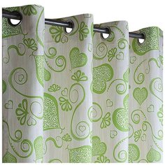 Портьера на люверсах Nadzejka "Амур-3", позитив, зеленый