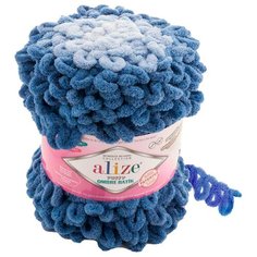 Пряжа Alize Puffy Ombre Batik 600г 55м (100% микрополиэстер) (7425 синий)