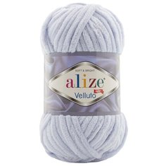 Пряжа Alize Velluto 100гр. 68м. (100% микрополиэстер) (416 серый) 5 шт