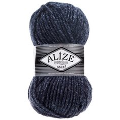 Пряжа ALIZE Superlana maxi 100гр. 100м. (75% акрил, 25%шерсть) ТУ (805 темно-синей жаспе) 5 шт