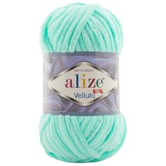 Пряжа Alize Velluto 100гр. 68м. (100% микрополиэстер) (19 светло-бирюзовый) 5 шт