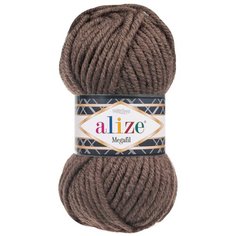 Пряжа ALIZE SUPERLANA MEGAFIL 100гр. 55м (25% Шерсть - 75% Aкрил) (240 коричневый меланж) 5 шт