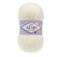 Пряжа ALIZE SEKERIM BEBE 100гр. 320м (100% акрил) (1 кремовый), 5 мотков