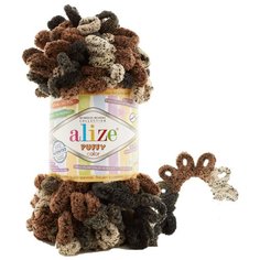 Пряжа Alize Puffy Color 100г 9м (100% микрополиэстер) (6083 секционный) 5 мотков
