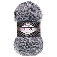 Пряжа ALIZE SUPERLANA MIDI 100гр. 170м (25% Шерсть - 75% Aкрил) (801 серый жаспе) 5 шт