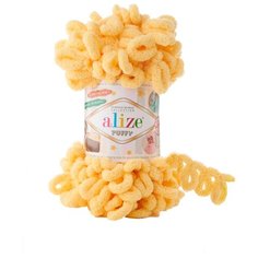 Пряжа Alize Puffy 100г 9м (100% микрополиэстер) (509 желтый) 5 мотков