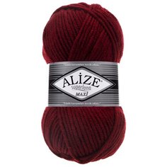 Пряжа ALIZE Superlana maxi 100гр. 100м. (75% акрил, 25%шерсть) ТУ (57 бордо) 5 шт