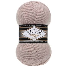 Пряжа ALIZE Superlana klasik (однотонная) 100гр. 280м. (75% акрил, 25%шерсть) ТУ (506 молочно бежевый) 5 шт