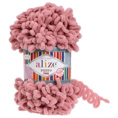 Пряжа Alize Puffy Fine 100г 14м (100% микрополиэстер) (295 розовый) 5 мотков