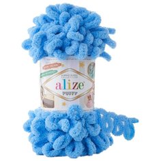 Пряжа Alize Puffy 100г 9м (100% микрополиэстер) (289 синий) 5 мотков
