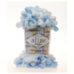 Пряжа Alize Puffy Color 100г 9м (100% микрополиэстер) (5865 секционный), 5 мотков