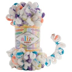 Пряжа Alize Puffy Color 100г 9м (100% микрополиэстер) (7539 секционный) 5 мотков
