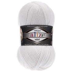 Пряжа ALIZE SUPERLANA MIDI 100гр. 170м (25% Шерсть - 75% Aкрил) (55 белый) 5 шт