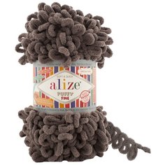 Пряжа Alize Puffy Fine 100г 14м (100% микрополиэстер) (305 Кофе) 5 мотков