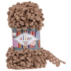 Пряжа для вязания Alize Puffy Fine 100г 14м (100% микрополиэстер) (329 молочно-коричневый), 5 мотков