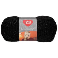Пряжа Red Heart Lisa Lurex 50гр 133м (97% акрил, 3% полиэстер) (00010 черный) 10 шт