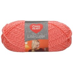 Пряжа Red Heart Lisa Lurex 50гр 133м (97% акрил, 3% полиэстер) (00016 коралловый) 10 шт