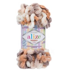 Пряжа Alize Puffy Color 100г 9м (100% микрополиэстер) (5926 секционный) 5 мотков