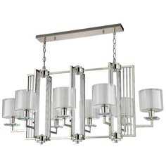 Люстра подвесная Crystal Lux NICOLAS SP8 L1000 NICKEL/WHITE