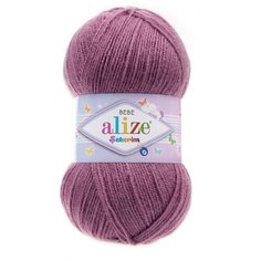 Пряжа ALIZE SEKERIM BEBE 100гр. 320м (100% акрил) (28 ярко -сухая роза), 5 мотков